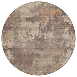 Piper Looms Chantille Abstract ACN2143 Brown Machine Washable Area Rug Round Main Image