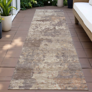 Piper Looms Chantille Abstract ACN2143 Brown Machine Washable Area Rug Runner Outdoor Lifestyle Image Feature