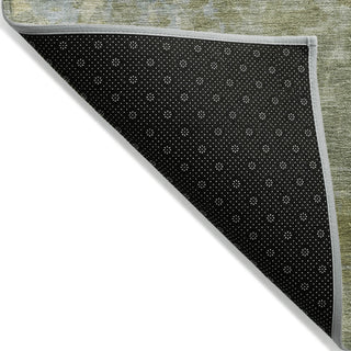 Piper Looms Chantille Abstract ACN2143 Green Machine Washable Area Rug Backing Image