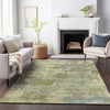 Piper Looms Chantille Abstract ACN2143 Green Machine Washable Area Rug Lifestyle Image Feature
