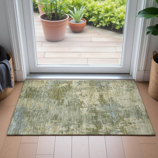Piper Looms Chantille Abstract ACN2143 Green Machine Washable Area Rug Scatter Lifestyle Image Feature