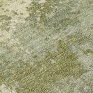 Piper Looms Chantille Abstract ACN2143 Green Machine Washable Area Rug Swatch Image