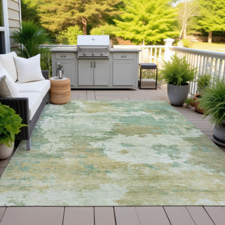 Piper Looms Chantille Abstract ACN2144 Aloe Machine Washable Area Rug Outdoor Lifestyle Image Feature