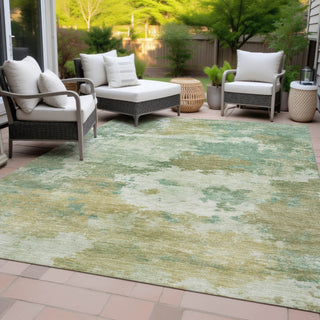 Piper Looms Chantille Abstract ACN2144 Aloe Machine Washable Area Rug Outdoor Lifestyle Image Feature