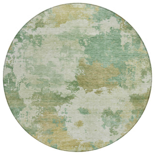 Piper Looms Chantille Abstract ACN2144 Aloe Machine Washable Area Rug Round Main Image