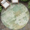Piper Looms Chantille Abstract ACN2144 Aloe Machine Washable Area Rug Round Outdoor Lifestyle Image Feature