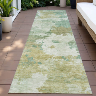 Piper Looms Chantille Abstract ACN2144 Aloe Machine Washable Area Rug Runner Outdoor Lifestyle Image Feature