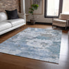Piper Looms Chantille Abstract ACN2144 Blue Machine Washable Area Rug Lifestyle Image Feature