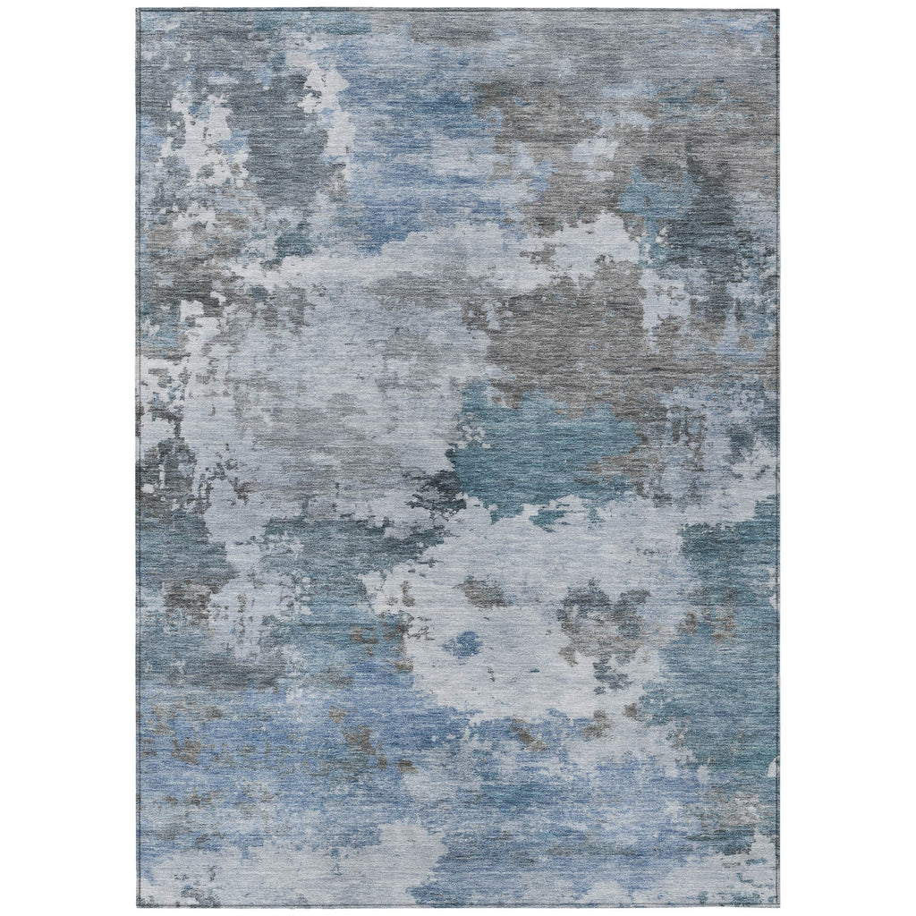 Piper Looms Chantille Abstract ACN2144 Blue Machine Washable Area Rug main image
