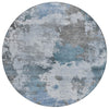 Piper Looms Chantille Abstract ACN2144 Blue Machine Washable Area Rug Round Main Image