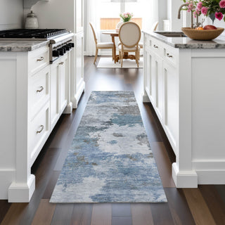 Piper Looms Chantille Abstract ACN2144 Blue Machine Washable Area Rug Runner Lifestyle Image Feature