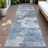 Piper Looms Chantille Abstract ACN2144 Blue Machine Washable Area Rug Runner Outdoor Lifestyle Image Feature