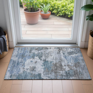 Piper Looms Chantille Abstract ACN2144 Blue Machine Washable Area Rug Scatter Lifestyle Image Feature