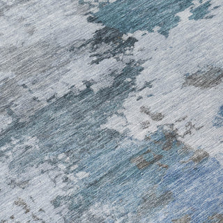 Piper Looms Chantille Abstract ACN2144 Blue Machine Washable Area Rug Swatch Image