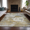 Piper Looms Chantille Abstract ACN2144 Brown Machine Washable Area Rug Lifestyle Image Feature