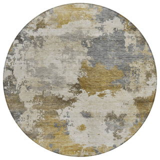 Piper Looms Chantille Abstract ACN2144 Brown Machine Washable Area Rug Round Main Image