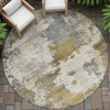 Piper Looms Chantille Abstract ACN2144 Brown Machine Washable Area Rug Round Outdoor Lifestyle Image Feature