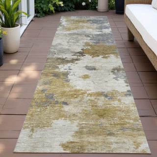 Piper Looms Chantille Abstract ACN2144 Brown Machine Washable Area Rug Runner Outdoor Lifestyle Image Feature