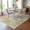 Piper Looms Chantille Abstract ACN2144 Khaki Machine Washable Area Rug Lifestyle Image Feature