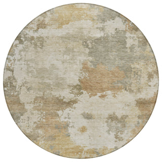 Piper Looms Chantille Abstract ACN2144 Khaki Machine Washable Area Rug Round Main Image
