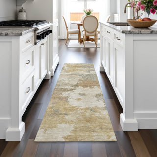 Piper Looms Chantille Abstract ACN2144 Khaki Machine Washable Area Rug Runner Lifestyle Image Feature
