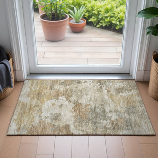 Piper Looms Chantille Abstract ACN2144 Khaki Machine Washable Area Rug Scatter Lifestyle Image Feature