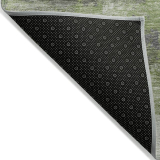 Piper Looms Chantille Abstract ACN2144 Olive Machine Washable Area Rug Backing Image