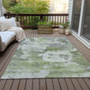 Piper Looms Chantille Abstract ACN2144 Olive Machine Washable Area Rug Outdoor Lifestyle Image Feature