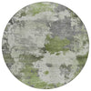 Piper Looms Chantille Abstract ACN2144 Olive Machine Washable Area Rug Round Main Image