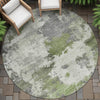 Piper Looms Chantille Abstract ACN2144 Olive Machine Washable Area Rug Round Outdoor Lifestyle Image Feature