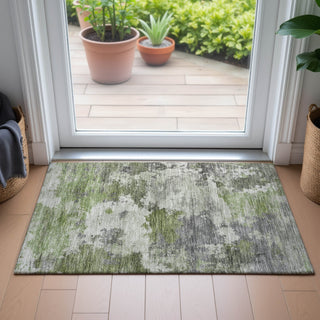 Piper Looms Chantille Abstract ACN2144 Olive Machine Washable Area Rug Scatter Lifestyle Image Feature