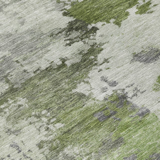 Piper Looms Chantille Abstract ACN2144 Olive Machine Washable Area Rug Swatch Image
