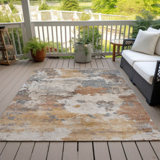 Piper Looms Chantille Abstract ACN2144 Paprika Machine Washable Area Rug Outdoor Lifestyle Image Feature