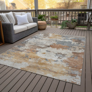 Piper Looms Chantille Abstract ACN2144 Paprika Machine Washable Area Rug Outdoor Lifestyle Image Feature