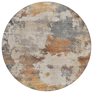 Piper Looms Chantille Abstract ACN2144 Paprika Machine Washable Area Rug Round Main Image