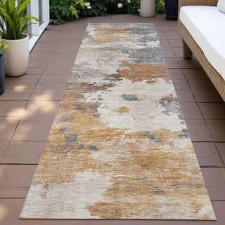 Piper Looms Chantille Abstract ACN2144 Paprika Machine Washable Area Rug Runner Outdoor Lifestyle Image Feature