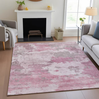Piper Looms Chantille Abstract ACN2144 Pink Machine Washable Area Rug Lifestyle Image Feature
