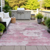 Piper Looms Chantille Abstract ACN2144 Pink Machine Washable Area Rug Outdoor Lifestyle Image Feature