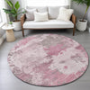 Piper Looms Chantille Abstract ACN2144 Pink Machine Washable Area Rug Round Lifestyle Image Feature