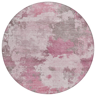 Piper Looms Chantille Abstract ACN2144 Pink Machine Washable Area Rug Round Main Image