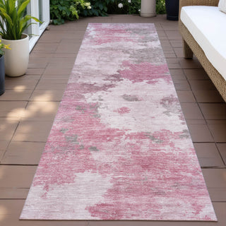 Piper Looms Chantille Abstract ACN2144 Pink Machine Washable Area Rug Runner Outdoor Lifestyle Image Feature