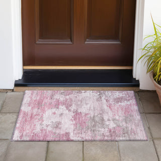 Piper Looms Chantille Abstract ACN2144 Pink Machine Washable Area Rug Scatter Outdoor Lifestyle Image Feature