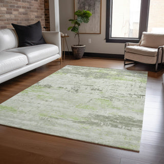 Piper Looms Chantille Abstract ACN2145 Aloe Machine Washable Area Rug Lifestyle Image Feature