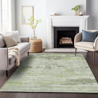 Piper Looms Chantille Abstract ACN2145 Aloe Machine Washable Area Rug Lifestyle Image Feature