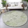 Piper Looms Chantille Abstract ACN2145 Aloe Machine Washable Area Rug Round Lifestyle Image Feature