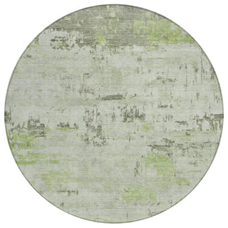 Piper Looms Chantille Abstract ACN2145 Aloe Machine Washable Area Rug Round Main Image