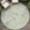 Piper Looms Chantille Abstract ACN2145 Aloe Machine Washable Area Rug Round Outdoor Lifestyle Image Feature