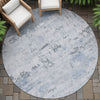 Piper Looms Chantille Abstract ACN2145 Blue Machine Washable Area Rug Round Outdoor Lifestyle Image Feature