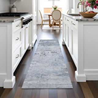 Piper Looms Chantille Abstract ACN2145 Blue Machine Washable Area Rug Runner Lifestyle Image Feature