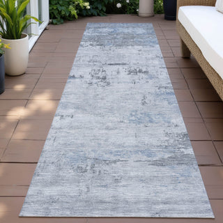 Piper Looms Chantille Abstract ACN2145 Blue Machine Washable Area Rug Runner Outdoor Lifestyle Image Feature